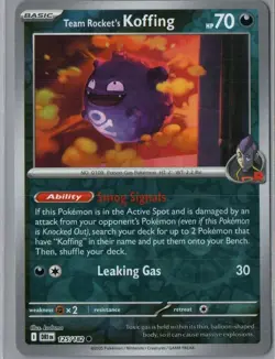 Team Rocket's Koffing 125/182 Common Destined Rivals Pokemon Reverse Holo NM - Image 1