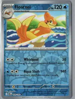 Floatzel 058/182 Uncommon Destined Rivals Pokemon Reverse Holo Near Mint - Image 1