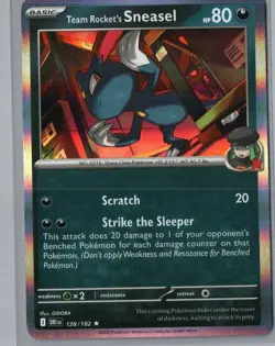 Team Rocket's Sneasel 128/182 Rare Destined Rivals Pokemon Holo Near Mint - Image 1