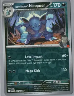 Team Rocket's Nidoqueen 116/182 Uncommon Destined Rivals Pokemon Reverse Holo NM - Image 1