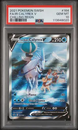 Ice Rider Calyrex V Pokemon Sword & Shield Chilling Reign 164 NM PSA 10 - Image 1