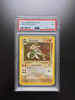 PSA 7 1999 Pokemon Kabutops 9/62 Fossil Holo - Image 1