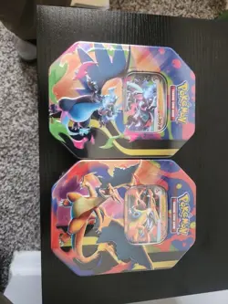Pokemon Mega Charizard x and Y Tins Lot of 2 New Sealed - Image 1