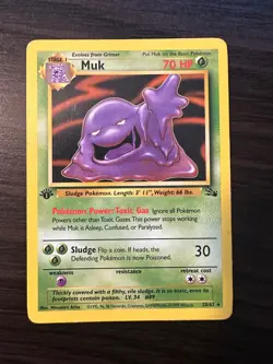 Muk Fossil 28/62 1st Edition Rare Vintage Pokemon TCG Card - Image 1