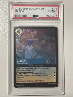 Disney Lorcana - AURORA “Dreaming Guardian” Super Rare FOIL 139/204 - PSA 10 - Image 1