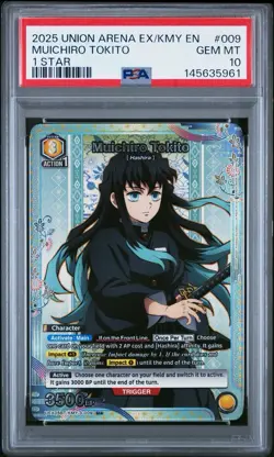 Union Arena TCG Muichiro Tokito 009 1 Star Alt Art PSA 10 Demon Slayer POP 10 - Image 1