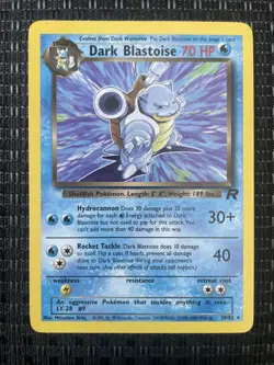 Dark Blastoise 20/82 Non Holo Rare Vintage Pokemon TCG:Team Rocket LP Free Ship - Image 1