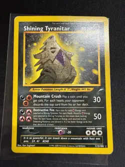 Shining Tyranitar 113/105 Neo Destiny 2002 Pokemon TCG Card MP - Image 1