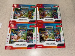 🔥Pokemon First Partner Pack Lot of 4 – Sealed Illustration Collection Series 1 - Image 2