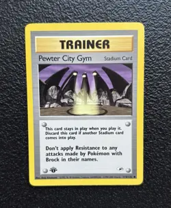 Pokemon TCG - 1st Edition Pewter City Gym Trainer 115/132 - Gym Heroes *NM/M - Image 1