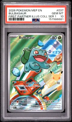 2026 POKEMON MEP EN-ME BLACK STAR PROMO #037 BULBASAUR PSA 10 - Image 1