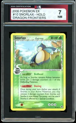 2006 Pokemon EX Dragon Frontiers #10 Snorlax Holo KSA 7 NM - Image 1