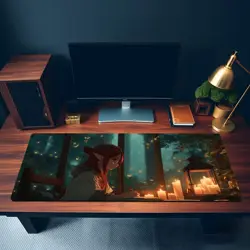 Cozy Lofi Elf Playmat - Fantasy Desk Pad for MTG YuGiOh DND, Gaming Mat - Image 3