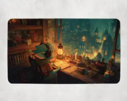 Cozy Lofi Goblin Playmat - Fantasy Desk Pad for MTG YuGiOh DND, Gaming Mat - Image 1