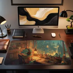 Cozy Lofi Goblin Playmat - Fantasy Desk Pad for MTG YuGiOh DND, Gaming Mat - Image 2