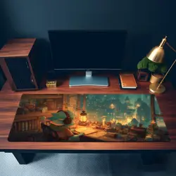 Cozy Lofi Goblin Playmat - Fantasy Desk Pad for MTG YuGiOh DND, Gaming Mat - Image 3