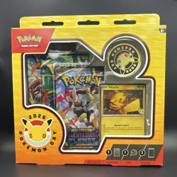 Pokemon TCG Pokemon Day 2026 Collection Pikachu Promo Card + 3 Booster Packs - Image 1