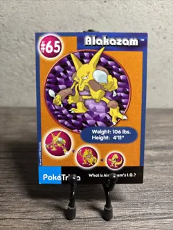 Pokemon 1999 Burger King Poketrivia Mewtwo Strikes Back Card #65 Alakazam-NM! - Image 1