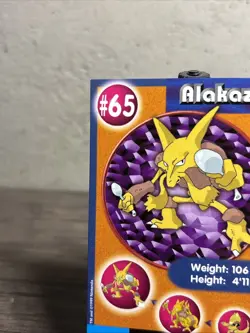 Pokemon 1999 Burger King Poketrivia Mewtwo Strikes Back Card #65 Alakazam-NM! - Image 2