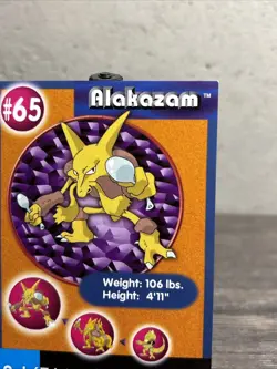 Pokemon 1999 Burger King Poketrivia Mewtwo Strikes Back Card #65 Alakazam-NM! - Image 3