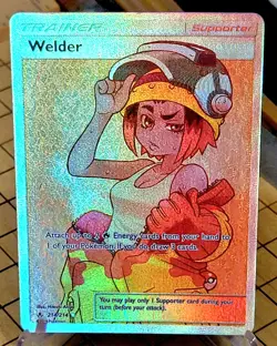 2019 Pokemon Card Trainer Welder 214/214 Unbroken Bonds Full Art Ultra Rare CRD1 - Image 2