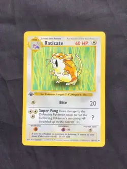 Pokemon Cards: Base Set 1st Edition Uncommon: Raticate 40/102 - Image 1