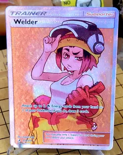 2019 Pokemon Card Trainer Welder 214/214 Unbroken Bonds Full Art Ultra Rare CRD2 - Image 3