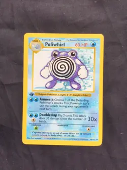Pokemon Cards: Base Set 1st Edition Uncommon: Poliwhirl 38/102 - Image 1