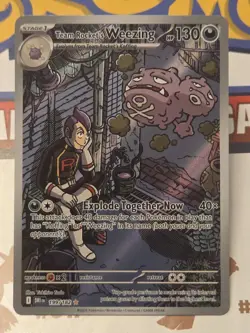Pokemon TCG Team Rockets Weezing Card 199/182 Destined Rivals Illustration Rare - Image 1