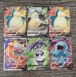 Lot Of 6 Rare & Full Art Sword & Shield Pokemon Cards Snorlax, Wobbuffet & More - Image 2