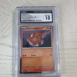 Pokemon TCG Charmander CGC 10 Promo 047 SV Black Star Cosmos Holo 2023 ENG - Image 1