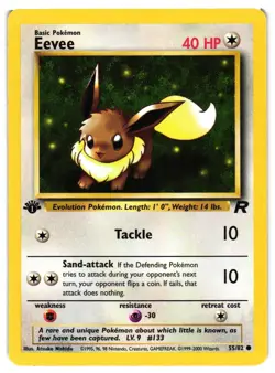 Pokemon TCG Eevee 55/82 1st Edition Team Rocket Common LP - Image 1