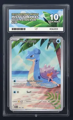 Pokemon Card Mistys Lapras 194/182 Destined Rivals ACE 10 Debris In Case - Image 1
