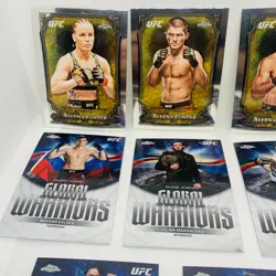 2026 Topps Chrome UFC 16 Card Insert Lot Allen & Ginter Global Warrior + More - Image 2