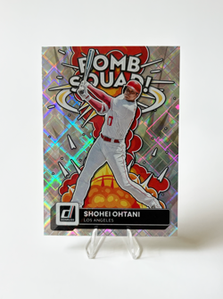 2022 Panini Donruss Shohei Ohtani #BS-3 Bomb Squad Diamond Refractor Card - Image 1