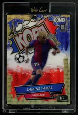 LAMINE YAMAL 2024 Wild Card Comix Kopa Trophy Rookie Gold Vinyl 1/1 Rookie RC - Image 1
