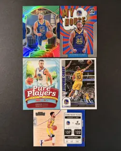 Stephen Curry 5 Card Lot Select Concourse Prizm Optic My House Pure Players - Image 1