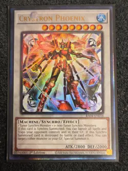 Crystron Phoenix 1st Edition Prismatic Ultimate Rare RA04-EN058 Yu-Gi-Oh! - Image 1