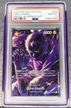 2025 ONE PIECE ST18-004 ZORO JUUROU OP12 LEGACY OF THE MASTER SP PSA 10 GEM MINT - Image 1