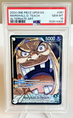 2024 One Piece Marshall D Teach OP09-081 Alternate Alt Art - PSA 10 - Image 1