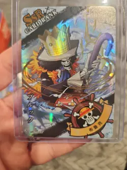 One Piece Card - Brook Manga Anime Full Art HOLO FOIL OP01 SSR09 - Image 1
