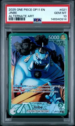 PSA 10 GEM MINT - JINBE ALT LEADER OP11-021 - One Piece A FIST OF DIVINE SPEED - Image 1
