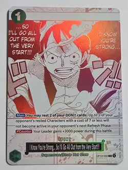 I Know You're Strong... OP13-040 3rd Anniversary Treasure Campaign Pack Luffy - Image 1