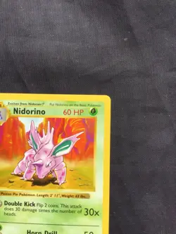 Pokemon Cards: Base Set 1st Edition Uncommon: Nidorino 37/102 - Image 3