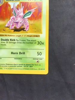 Pokemon Cards: Base Set 1st Edition Uncommon: Nidorino 37/102 - Image 4