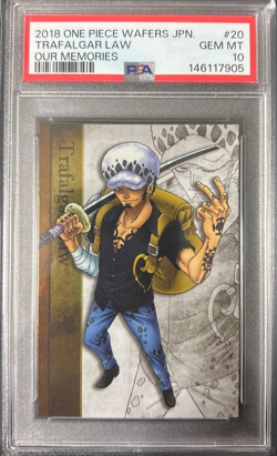 2018 ONE PIECE WAFERS JPN OUR MEMORIES #20 TRAFALGAR LAW PSA 10 - Image 1
