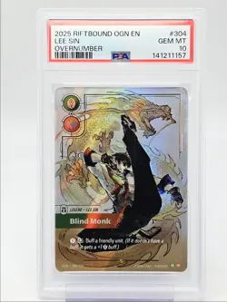 LEE SIN 2025 LEAGUE OF LEGENDS RIFTBOUND OVERNUMBER PSA 10 Q1980 - Image 1