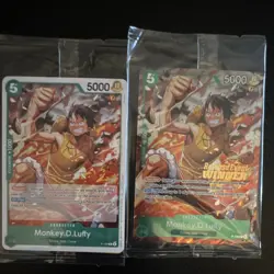 SEALED One Piece CCG Monkey D. Luffy P-135 Release Event Winner Holo Lot Of 2 - Image 1