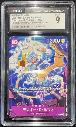 Cgc 9 Monkey D Luffy Tournament Promo P-099 Japanese One Piece Theme Pack - Image 3