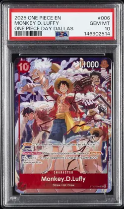 2025 ONE PIECE PROMOS ONE PIECE DAY DALLAS #006 MONKEY D. LUFFY PSA 10 - Image 1